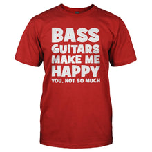 Load image into Gallery viewer, Bass Guitars Make Me Happy - T Shirt - BASS_GUITARS_MAKE_ME_HAPPY_-_Men_-_Red