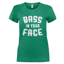 Load image into Gallery viewer, Bass In Your Face - T Shirt - BASS_IN_YOUR_FACE_-_Ladies_-_kellygreen