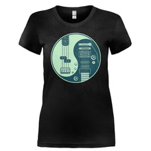 Load image into Gallery viewer, Bass &amp; Guitar Yin Yang - T Shirt - BASS___GUITAR_YIN_YANG-_Ladies_-_Black
