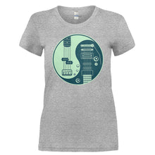 Load image into Gallery viewer, Bass &amp; Guitar Yin Yang - T Shirt - BASS___GUITAR_YIN_YANG-_Ladies_-_Grey