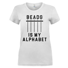 Load image into Gallery viewer, BEADG is My Alphabet - T Shirt - BEADG_is_my_Alphabet_-_ladies_-_white