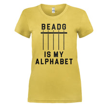 Load image into Gallery viewer, BEADG is My Alphabet - T Shirt - BEADG_is_my_Alphabet_-_ladies_-_yellow