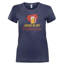 Load image into Gallery viewer, Beer Is My Valentine - T Shirt - BEER_IS_MY_VALENTINE-_Ladies_-_Navy