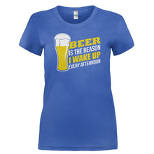Load image into Gallery viewer, Beer Is The Reason I Wake Up Every Afternoon - T Shirt - BEER_IS_THE_REASON_I_WAKE_UP_EVERY_AFTERNOON-_Ladies_-_Royal