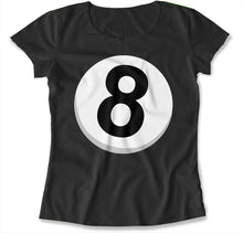 Load image into Gallery viewer, Billiards Eight Ball - T Shirt - BILLIARDS_EIGHT_BALL_-_womens_-_black