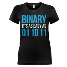Load image into Gallery viewer, Binary. It's As Easy as 1, 2, 3 - T Shirt - BINARY_IT_S_AS_EASY_AS_1_2_3_-_Ladies_-_black