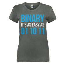Load image into Gallery viewer, Binary. It's As Easy as 1, 2, 3 - T Shirt - BINARY_IT_S_AS_EASY_AS_1_2_3_-_Ladies_-_charcoal