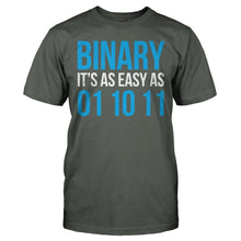 Load image into Gallery viewer, Binary. It's As Easy as 1, 2, 3 - T Shirt - BINARY_IT_S_AS_EASY_AS_1_2_3_-_Men_-_charcoal