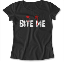 Load image into Gallery viewer, Bite Me - Vampire - T Shirt - BITE_ME_-_VAMPIRE_-_women_-_black