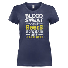 Load image into Gallery viewer, Blood Sweat And Beers - T Shirt - BLOOD_SWEAT_AND_BEERS-_Ladies_-_Navy