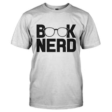Load image into Gallery viewer, Book Nerd - T Shirt - BOOK_NERD-_Men_-_White