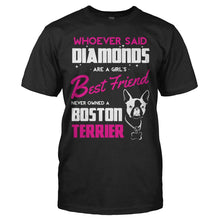 Load image into Gallery viewer, Boston Terriers Are A Girl's Best Friend - T Shirt - BOSTON_TERRIERS_ARE_A_GIRL_S_BEST_FRIEND_-_Men_-_black