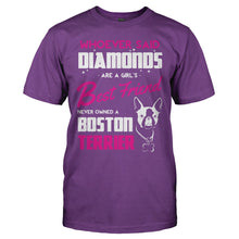 Load image into Gallery viewer, Boston Terriers Are A Girl's Best Friend - T Shirt - BOSTON_TERRIERS_ARE_A_GIRL_S_BEST_FRIEND_-_Men_-_purple