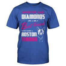 Load image into Gallery viewer, Boston Terriers Are A Girl's Best Friend - T Shirt - BOSTON_TERRIERS_ARE_A_GIRL_S_BEST_FRIEND_-_Men_-_royalblue