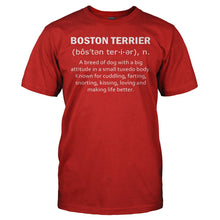Load image into Gallery viewer, Boston Terrier Definition - T Shirt - BOSTON_TERRIER_DEFINITION_-_Men_-_red