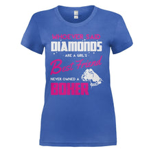 Load image into Gallery viewer, Boxers Are A Girl's Best Friend - T Shirt - BOXERS_ARE_A_GIRL_S_BEST_FRIEND_-_Ladies_-_royalblue