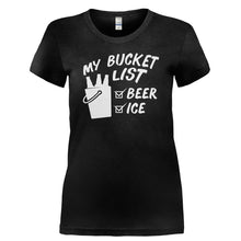 Load image into Gallery viewer, Bucket List - Beer and Ice - T Shirt - BUCKET_LIST_-_BEER_AND_ICE-_Ladies_-_Black
