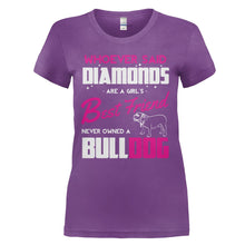 Load image into Gallery viewer, Bulldogs Are A Girl's Best Friend - T Shirt - BULLDOGS_ARE_A_GIRL_S_BEST_FRIEND_-_Ladies_-_purple