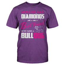 Load image into Gallery viewer, Bulldogs Are A Girl's Best Friend - T Shirt - BULLDOGS_ARE_A_GIRL_S_BEST_FRIEND_-_Men_-_purple