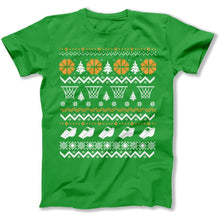 Load image into Gallery viewer, Basketball - Ugly Christmas Sweater - T Shirt - Basketball_-_Ugly_Christmas_Sweater_men_kelly