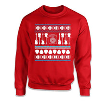 Load image into Gallery viewer, Bass Guitar - Ugly Christmas Sweater - T Shirt - Bass_Guitar_-_Ugly_Christmas_Sweater_crewneck_red