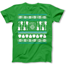 Load image into Gallery viewer, Bass Guitar - Ugly Christmas Sweater - T Shirt - Bass_Guitar_-_Ugly_Christmas_Sweater_men_kelly