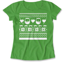 Load image into Gallery viewer, Beards - Ugly Christmas Sweater - T Shirt - Beards_-_Ugly_Christmas_Sweater_women_kelly