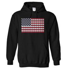 Load image into Gallery viewer, Beer Can USA Flag - T Shirt - Beer-Can-USA-Flag---hoodie---black