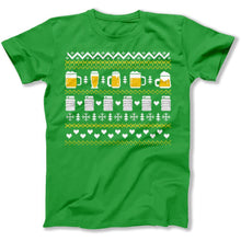 Load image into Gallery viewer, Beer - Ugly Christmas Sweater - T Shirt - Beer_-_Ugly_Christmas_Sweater_men_kelly
