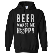 Load image into Gallery viewer, Beer Makes Me Hoppy - T Shirt - Beer_Makes_Me_Hoppy_hoodie_black