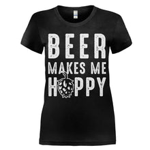 Load image into Gallery viewer, Beer Makes Me Hoppy - T Shirt - Beer_Makes_Me_Hoppy_women_black