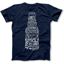 Load image into Gallery viewer, Beer Words - T Shirt - Beer_Words_men_navy