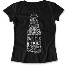 Load image into Gallery viewer, Beer Words - T Shirt - Beer_Words_women_black