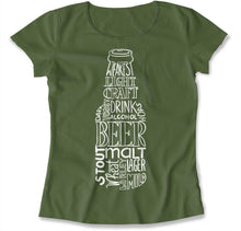 Load image into Gallery viewer, Beer Words - T Shirt - Beer_Words_women_military