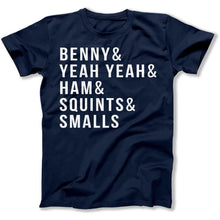 Load image into Gallery viewer, Benny &amp; Yeah Yeah &amp; Ham &amp; Squints &amp; Smalls - T Shirt - Benny_men_navy