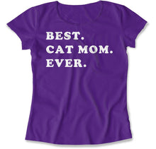 Load image into Gallery viewer, Best. Cat Mom. Ever. - T Shirt - Best_Cat_Mom_Ever_women_purple