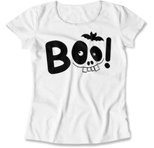 Load image into Gallery viewer, Boo Halloween - T Shirt - Boo_Halloween_women_white