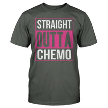 Load image into Gallery viewer, Breast Cancer - Straight Outta Chemo - T Shirt - Breast_Cancer_-_Straight_Outta_Chemo_men_charcoal