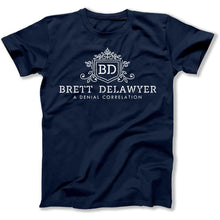Load image into Gallery viewer, Brett DeLawyer, A Denial Correlation - T Shirt - Brett_DeLawyer_A_Denial_Correlation_men_navy