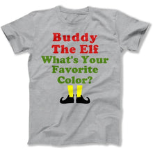 Load image into Gallery viewer, Buddy The Elf. What's Your Favorite Color? - T Shirt - Buddy_The_Elf_Whats_Your_Favorite_Color_men_heather