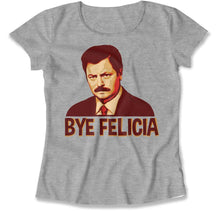 Load image into Gallery viewer, Bye Felicia - Ron Swanson - T Shirt - Bye_Felicia_-_Ron_Swanson_women_heather