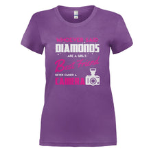 Load image into Gallery viewer, Cameras Are A Girl's Best Friend - T Shirt - CAMERAS_ARE_A_GIRL_S_BEST_FRIEND_-_Ladies_-_purple