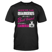 Load image into Gallery viewer, Cameras Are A Girl's Best Friend - T Shirt - CAMERAS_ARE_A_GIRL_S_BEST_FRIEND_-_Men_-_black