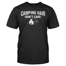 Load image into Gallery viewer, Camping Hair Don't Care - T Shirt - CAMPING_HAIR_DON_T_CARE_-_men_-_black