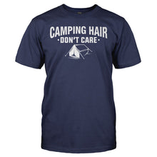 Load image into Gallery viewer, Camping Hair Don't Care - T Shirt - CAMPING_HAIR_DON_T_CARE_-_men_-_navyblue
