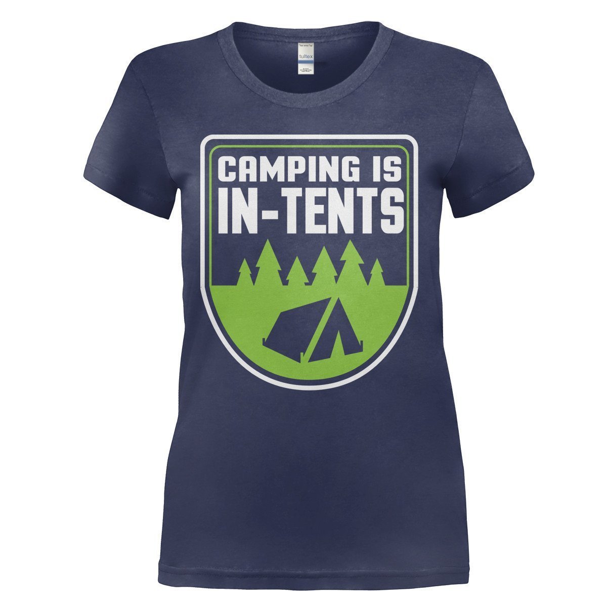 Load image into Gallery viewer, Camping is In-Tents - T Shirt - CAMPING_IS_IN-TENTS_-_ladies_-_navyblue