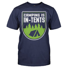 Load image into Gallery viewer, Camping is In-Tents - T Shirt - CAMPING_IS_IN-TENTS_-_men_-_navyblue