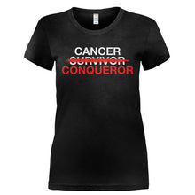 Load image into Gallery viewer, Cancer Conqueror - T Shirt - CANCER_CONQUEROR-_Ladies_-_Black