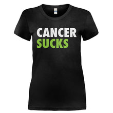 Load image into Gallery viewer, Cancer Sucks - T Shirt - CANCER_SUCKS-_Ladies_-_Black