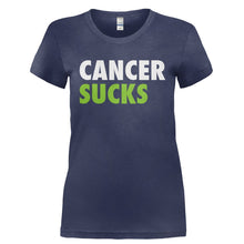 Load image into Gallery viewer, Cancer Sucks - T Shirt - CANCER_SUCKS-_Ladies_-_Navy